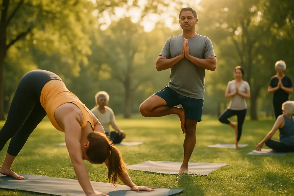 Outdoor Wellness Zones with lounge seating, planters, and low evening lighting
