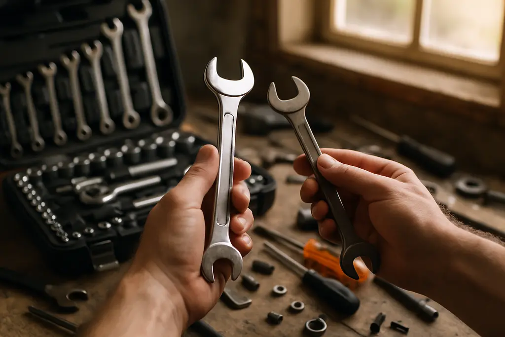 Quality Tool Sets arranged on a workbench for a home repair plan