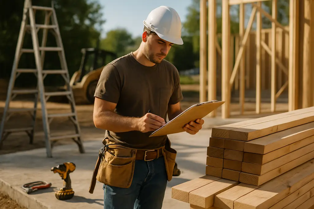 Homeowner reviewing rising material costs beside remodel plans and samples