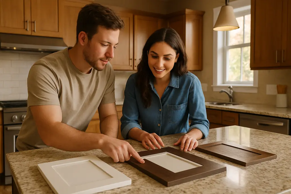 warm neutral kitchens with wood cabinets and soft two-tone finishes